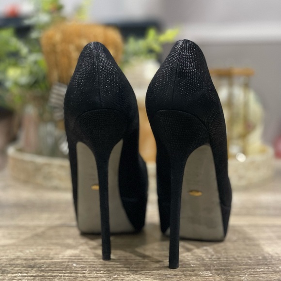 Sergio Rossi Platform Stiletto High Heel Black Sexy Pumps Women’s Size 39 1/2 - Picture 8 of 10